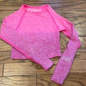 PINK Victoria’s Secret pink ombré seamless crop top size small
